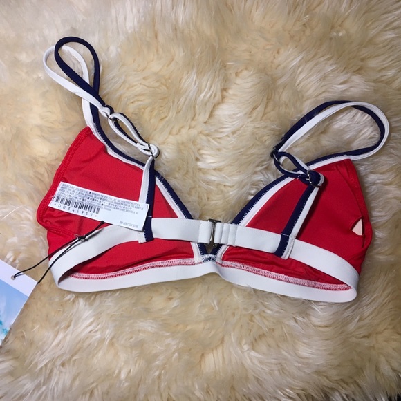 ⚡️CLEARANCE⚡️ Forever 21 Stripe Rockabilly Americana Triangle Bra Bikini Top - Picture 9 of 10